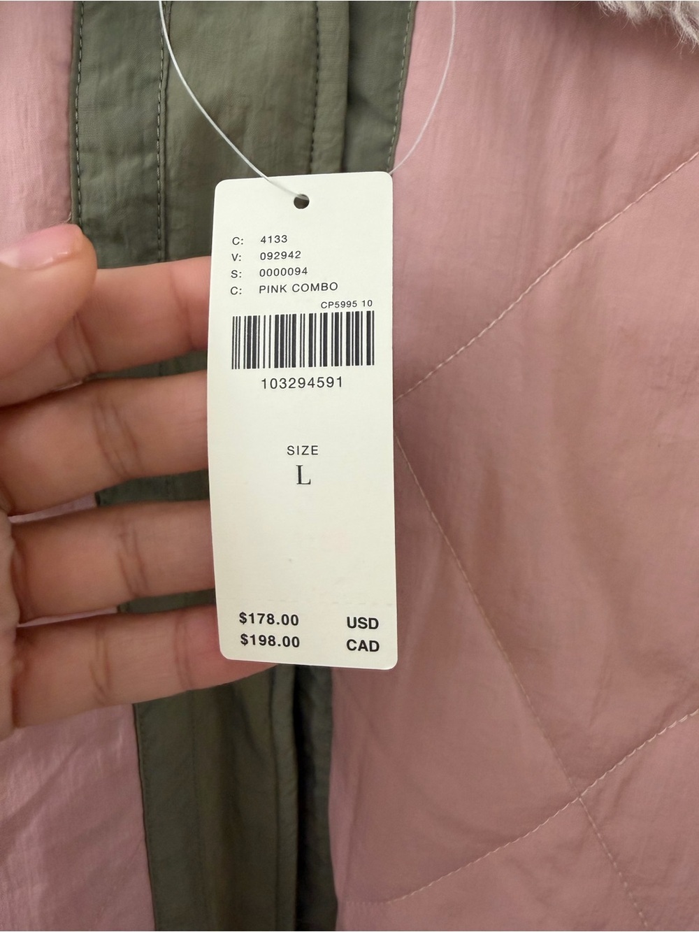 NWT- Pilcro Sherpa Fleece Collar Quilted Liner Coat (Size L) - Picture 10 of 16